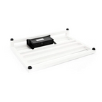 Pedaltrain VooDoo Lab Power Supply Bracket for PT-3 and PT-PRO effects pedalboards, shown in black with mounting hardware.
