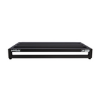 Pedaltrain Junior MAX effects pedalboard in black honeycomb with a wheeled tour case, showcasing its compact design.