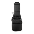 D'Addario Backline electric guitar case in black with padded exterior and sturdy handle for secure transport.