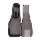 D'Addario Backline electric guitar case in black, sturdy gig bag with handles and shoulder strap for secure transport.