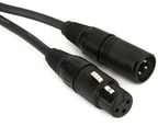 D'Addario Planet Waves 10-inch CLS XLR male to XLR female PA cable with black connectors and cable in a coiled layout