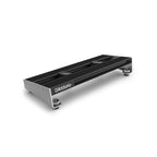 D'Addario XPnd Core Pedalboard for effects pedals, featuring a durable black design with multiple pedal slots and cable management.
