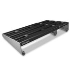 D'Addario XPND large guitar effects pedal board with multiple tiers and durable construction for organized pedal setup.