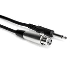 Hosa PXF-103 mono 1/4 inch male to 3-pin XLR female unbalanced audio cable, 3 meters, for professional audio connections