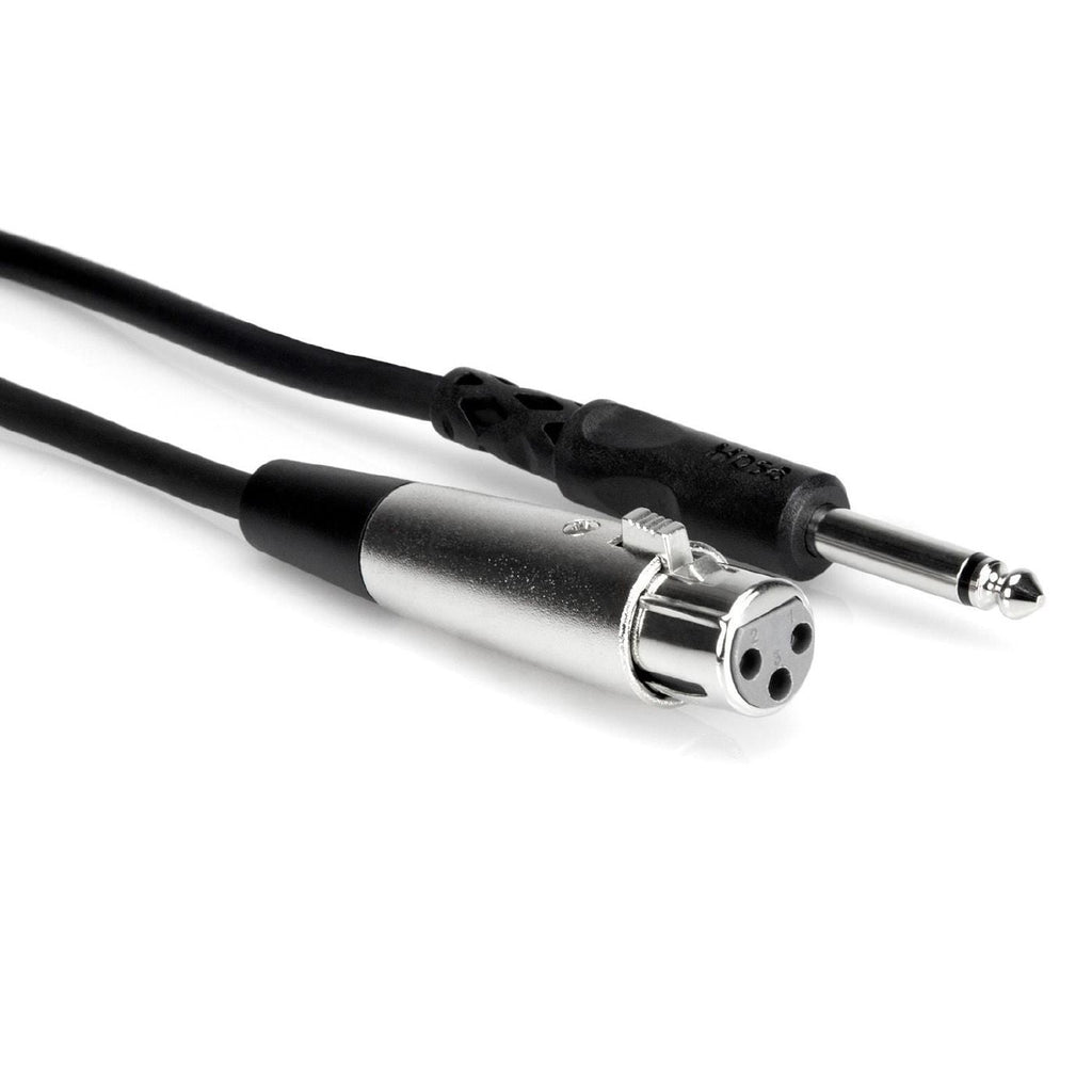 Hosa PXF-110 mono 1/4 inch male to 3-pin XLR female audio cable, 3 meters, unbalanced PA cable for audio connections