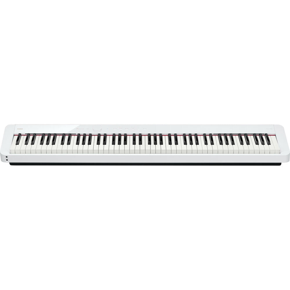 Casio Privia PX-S1100 white portable digital piano with sleek slimline design, stage-ready performance keyboard.