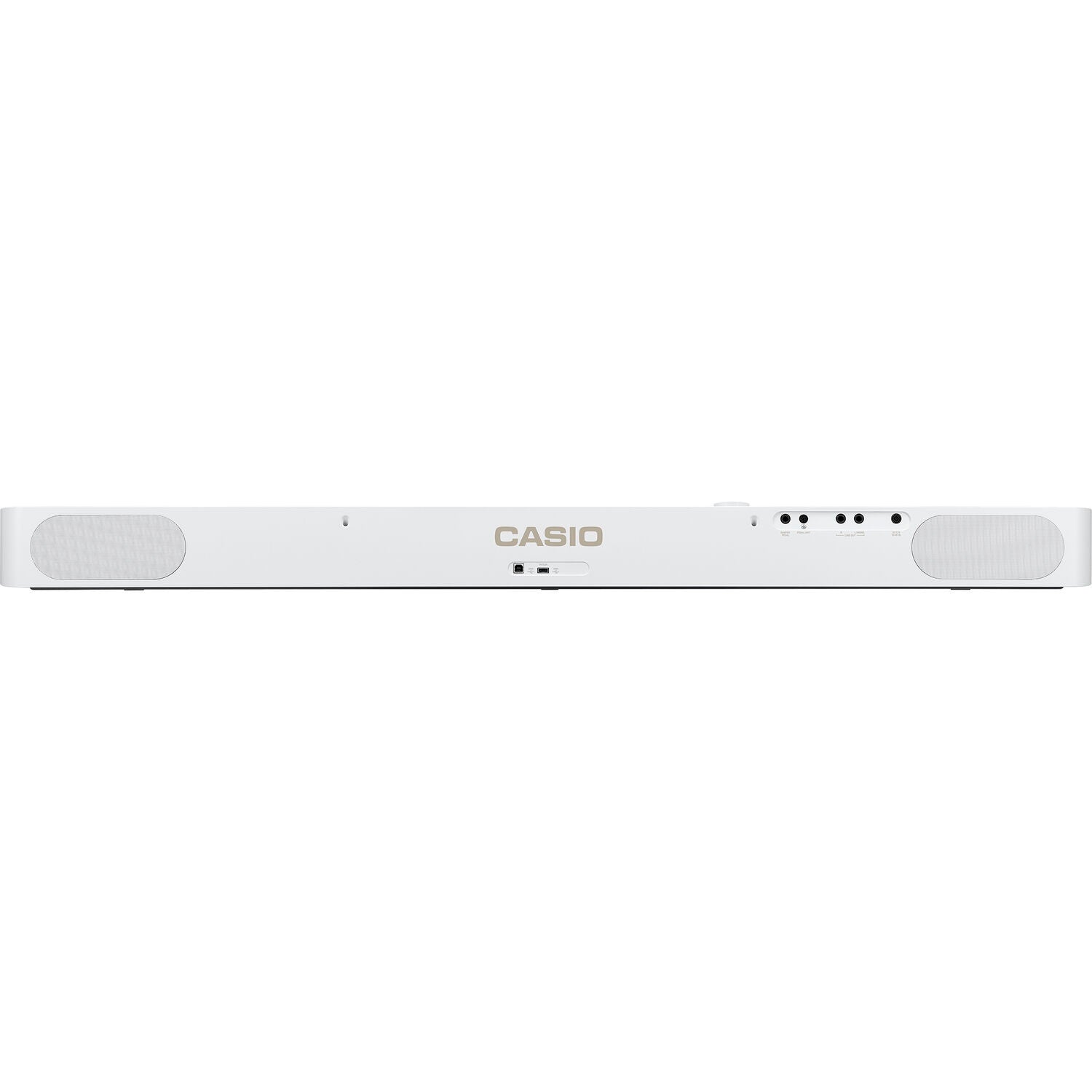 Casio Privia PX-S1100 portable digital piano in white, slimline stage keyboard with keys and control panel visible.