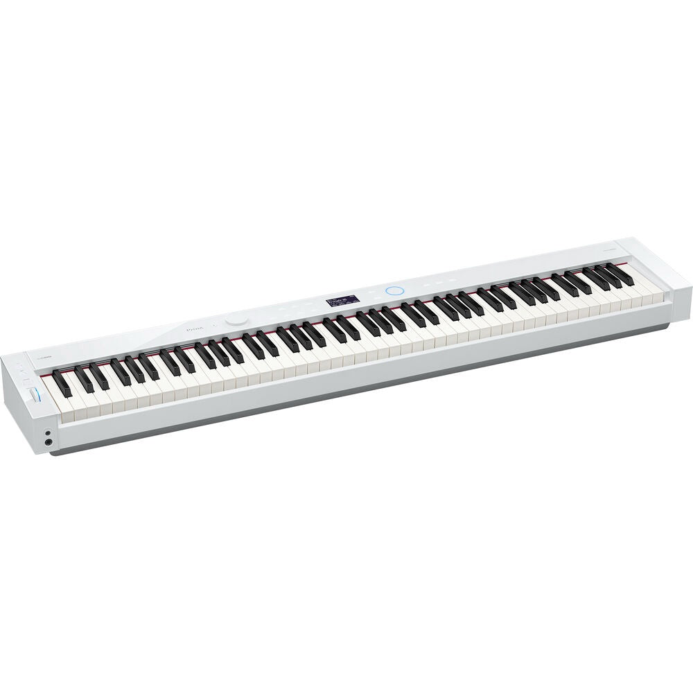 Casio Privia PX-S7000 portable digital piano with white stand, compact design, and full-size keyboard for versatile music practice