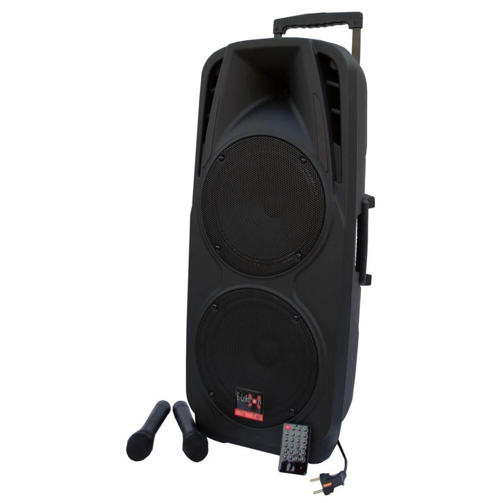 E-Lektron EL225 Dual 10 Portable PA System with 2 Wireless Microphones and Bluetooth - OPEN BOX