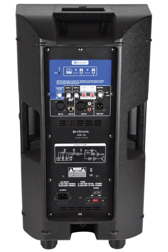 Citronic CAB-12L 1200W 12 Active PA Speaker with Bluetooth - OPEN BOX