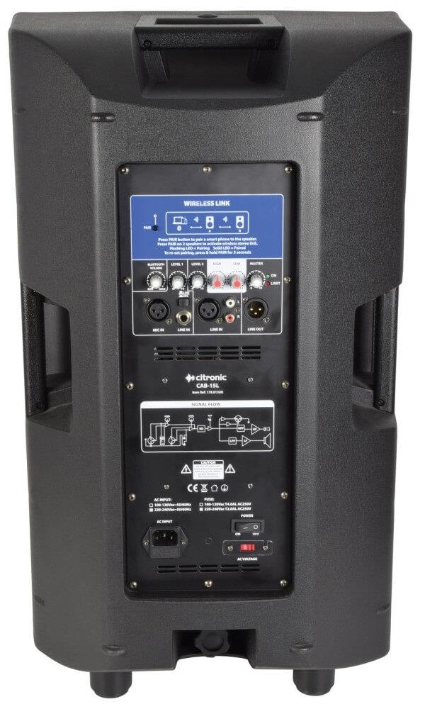 Citronic CAB-15L 1500W 15 Active PA Speaker with Bluetooth - OPEN BOX