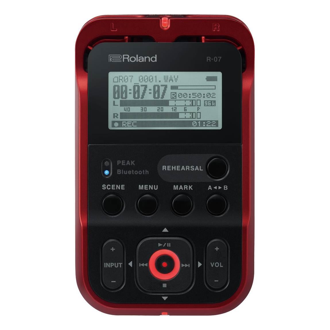 Roland R-07 High Resolution Audio Recorder in Red (R07-RD)