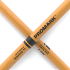 ProMark Rebound 7A ActiveGrip drumsticks with hickory construction and acorn tip, designed for versatile drumming performance