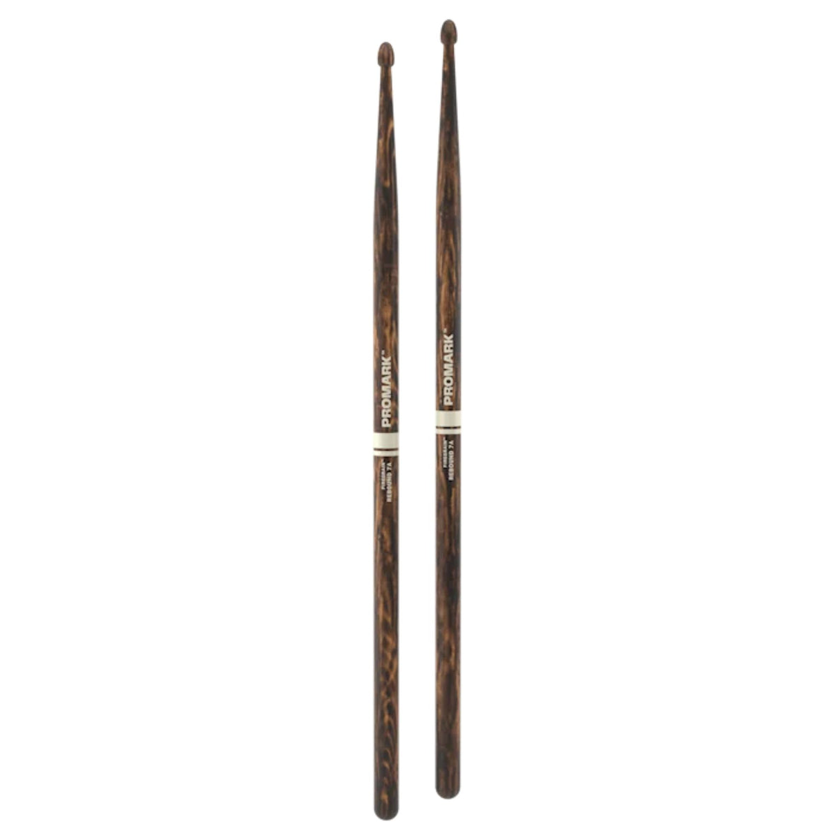 ProMark Rebound 7A Firegrain wood tip drumsticks with natural finish and ergonomic grip, designed for versatile drumming performance.
