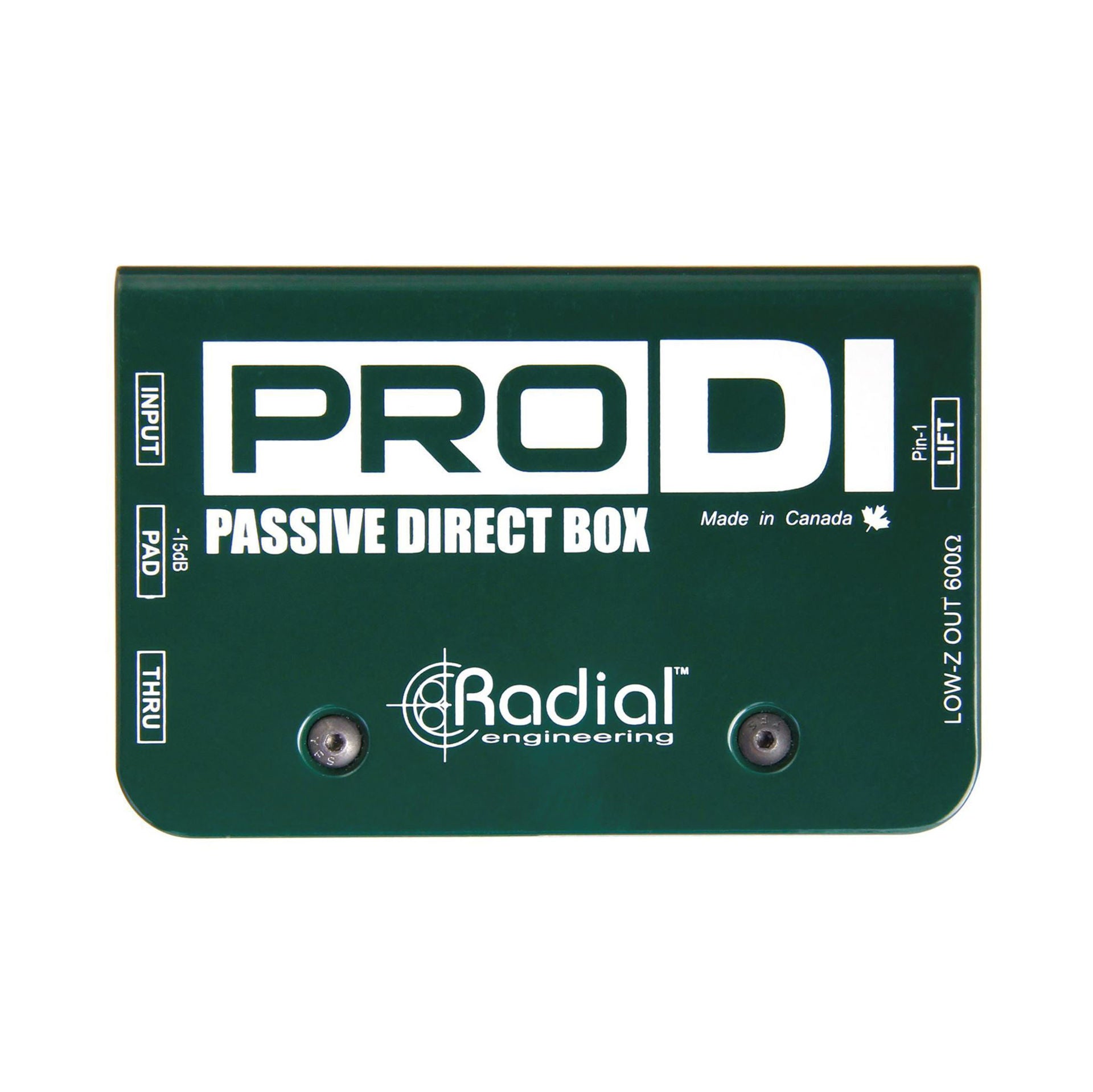 Radial Engineering Radial ProDI 1-channel passive instrument direct box for live outboard audio setups.