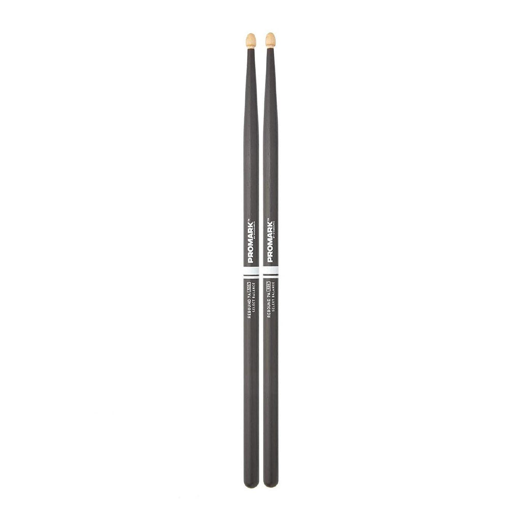 Promark Rebound 7A Drumsticks - Hickory Acorn Wood Tip in Gray