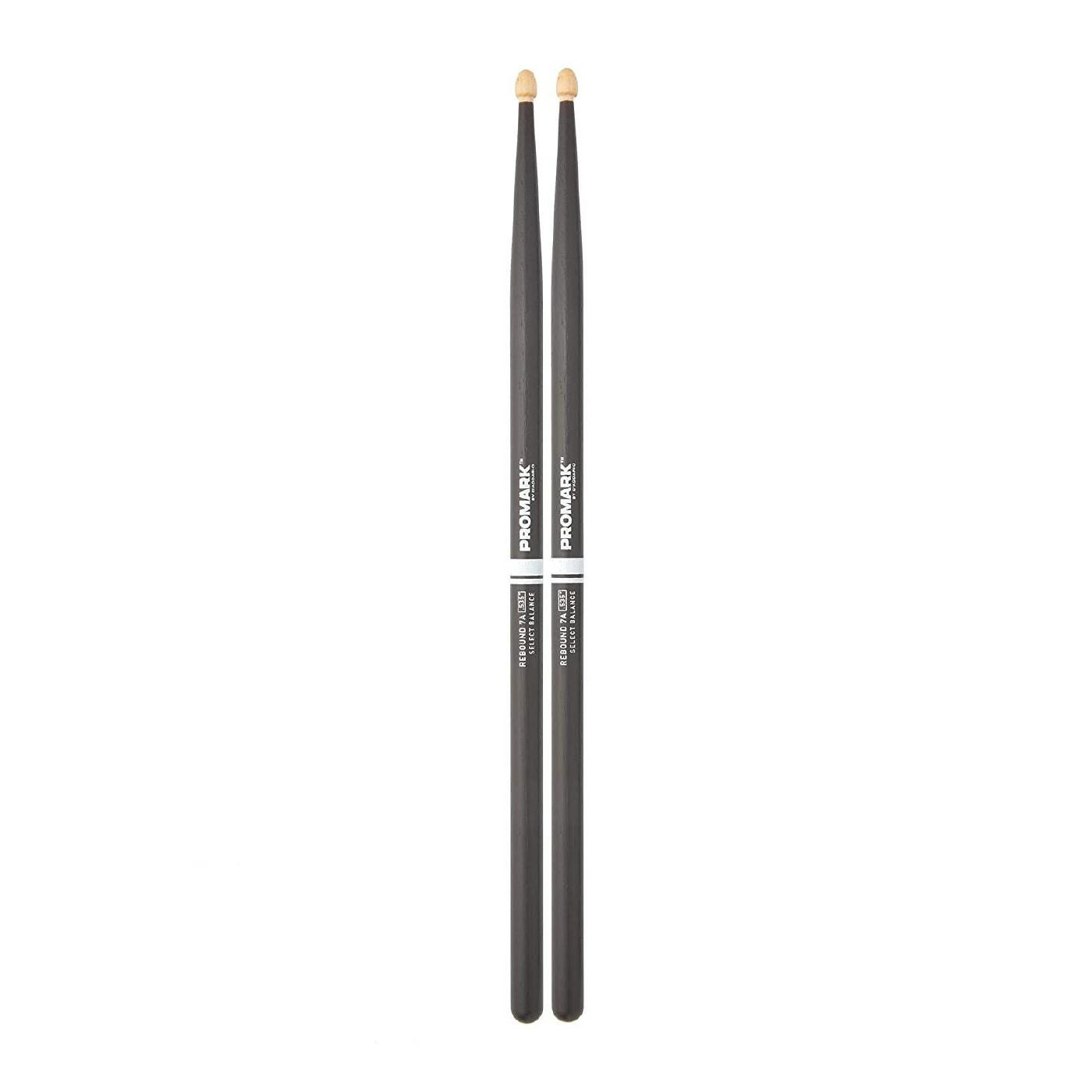 Promark Rebound 7A Drumsticks - Hickory Acorn Wood Tip in Gray