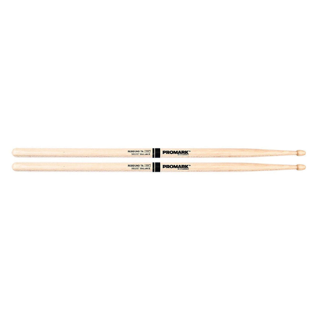 ProMark Rebound 7A drumsticks with hickory wood and acorn tips, designed for versatile drumming and enhanced rebound.