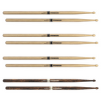 ProMark Rebound 5A lacquered hickory wood tip drumsticks 4-pack with bonus FireGrain pair, ideal for drumming and percussion.