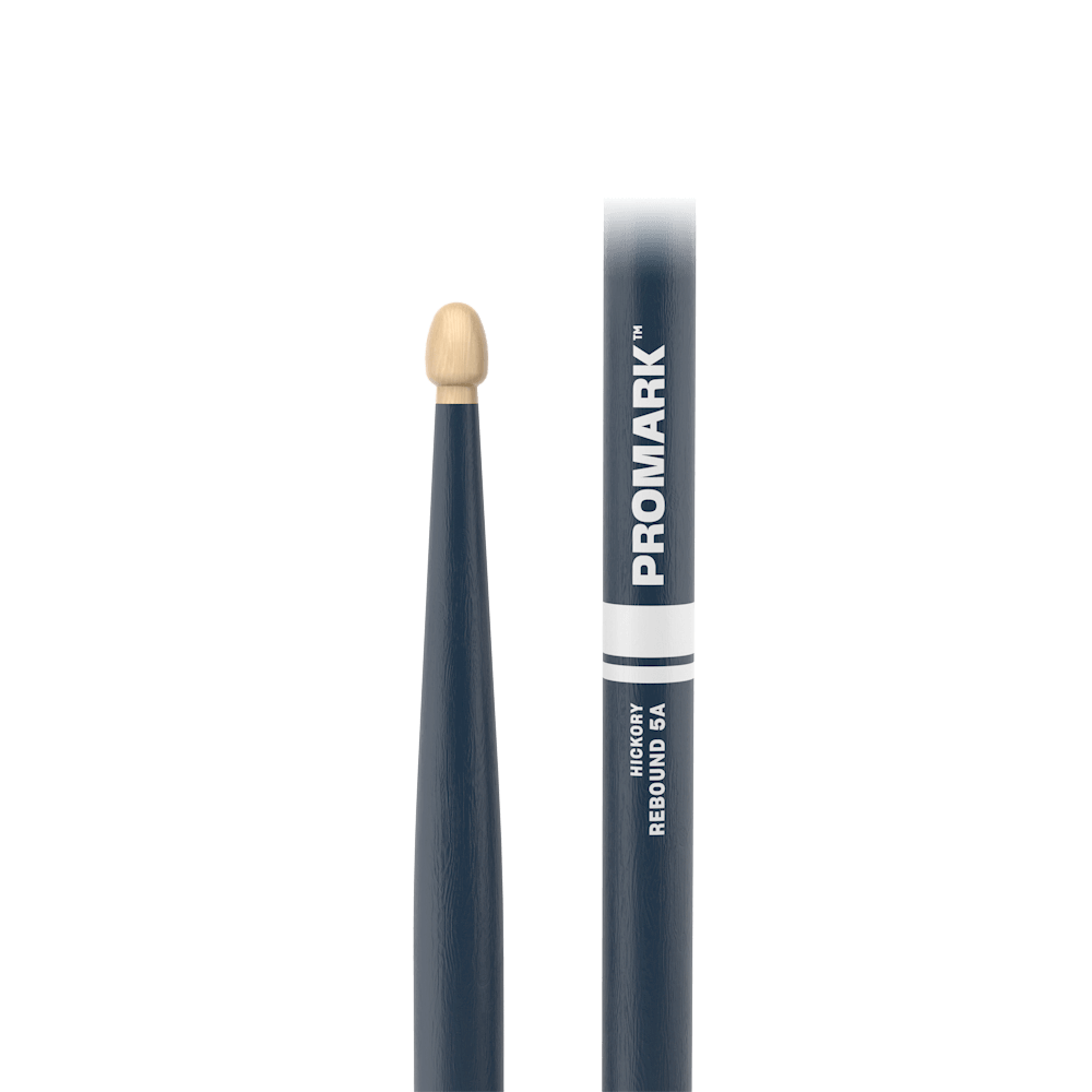 Promark Rebound 5A Painted Hickory Wood Tip Drumsticks in Blue