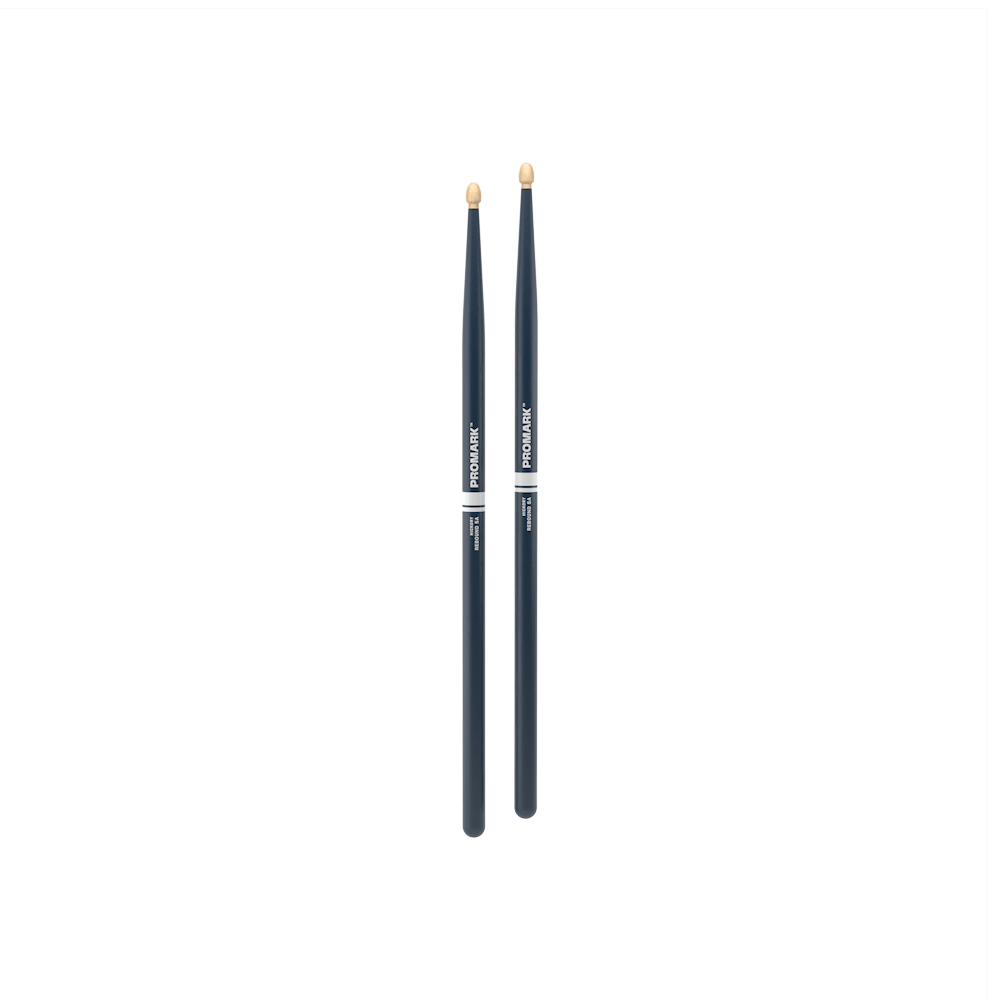 Promark Rebound 5A Painted Hickory Wood Tip Drumsticks in Blue