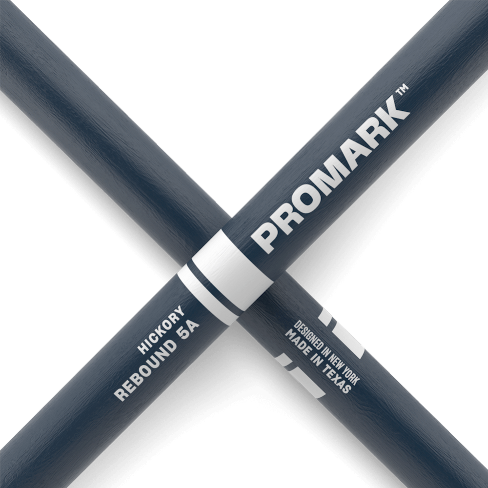 Promark Rebound 5A Painted Hickory Wood Tip Drumsticks in Blue