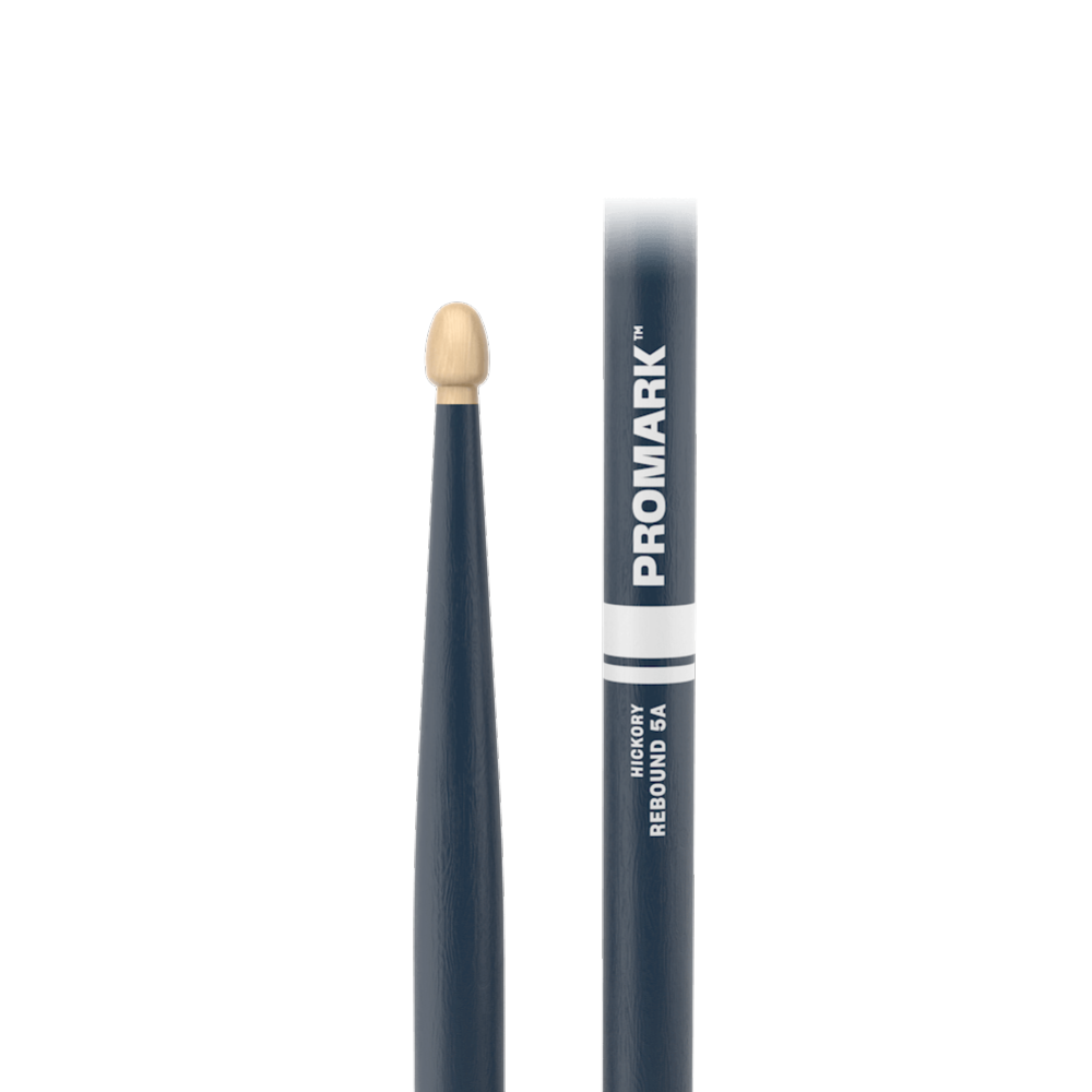 Promark Rebound 5A Painted Hickory Wood Tip Drumsticks in Blue