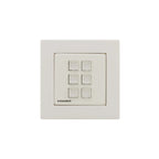 Kramer RC-206 6-button white control panel for video equipment, with labeled buttons and sleek design.