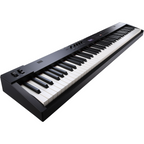 Roland RD-08 stage piano with black keyboard and control panel, designed for live performance and stage use.