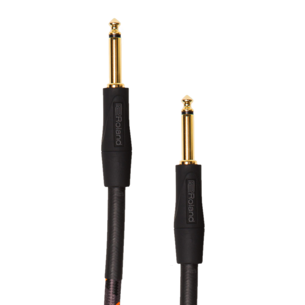 Roland RIC-G5 Gold Series 5ft guitar instrument cable with straight connectors, designed for high-quality audio connection.