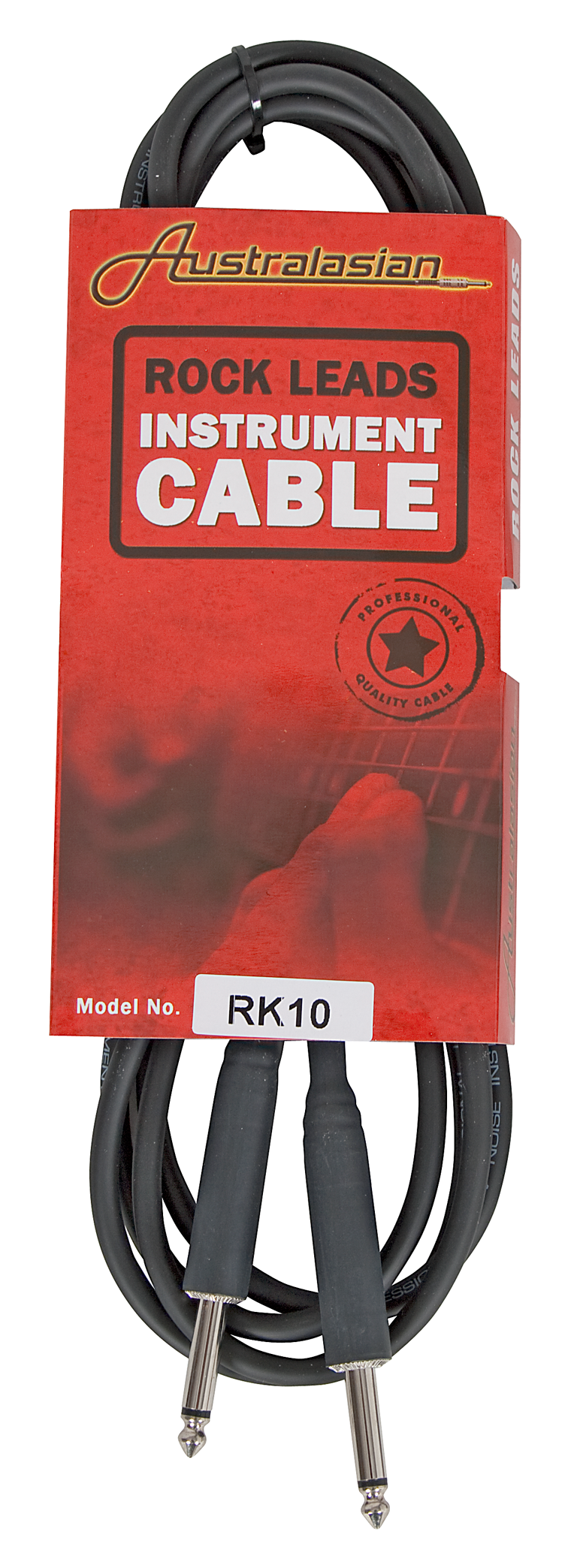 AMS Australasian RK10 10-foot guitar cable, high-quality lead with durable connectors, ideal for electric guitar connections.