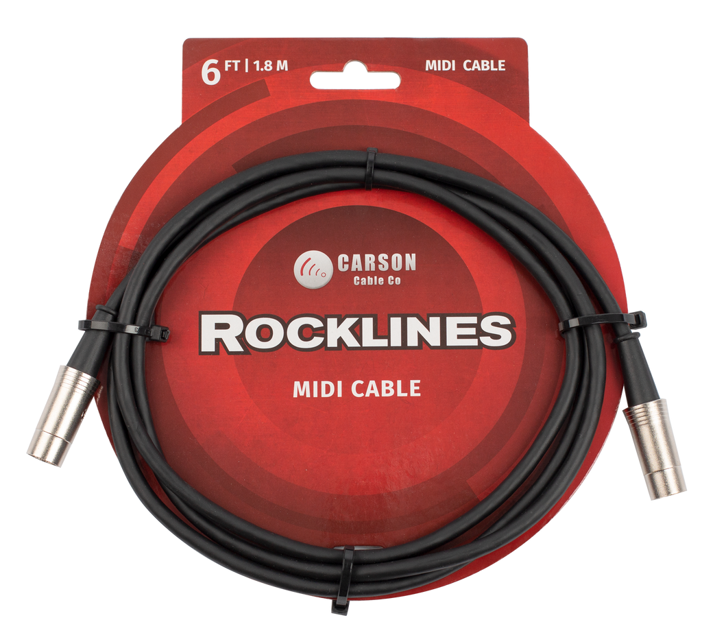 Carson RMD06 Rocklines Midi Cable in Black (6ft)
