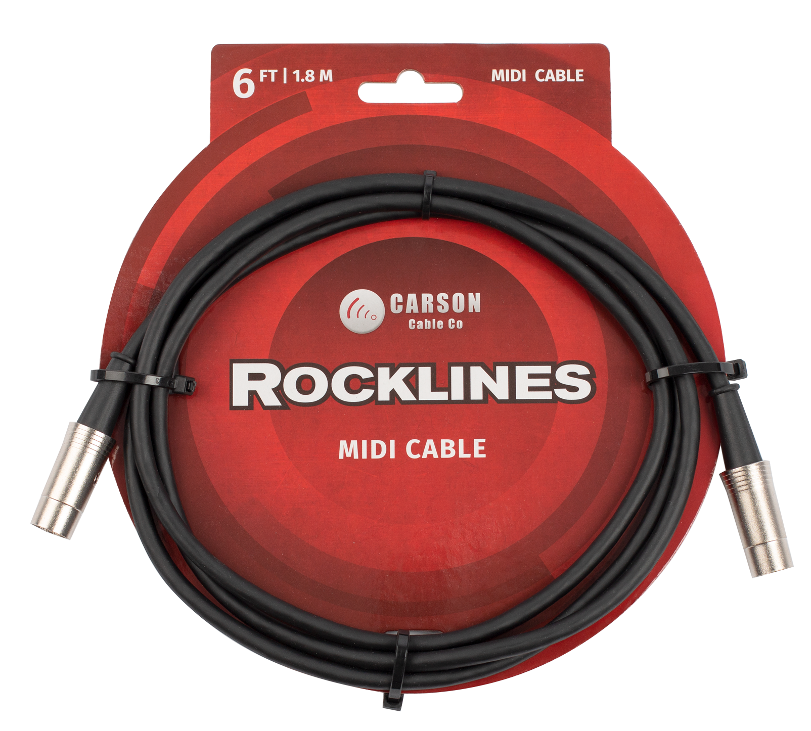 Carson RMD06 Rocklines Midi Cable in Black (6ft)
