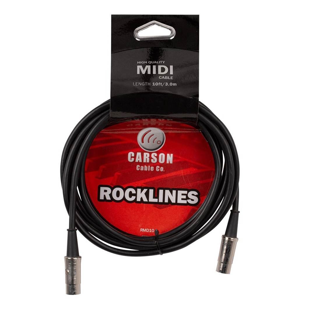 Carson RMD10 Rocklines Midi Cable in Black (10ft)