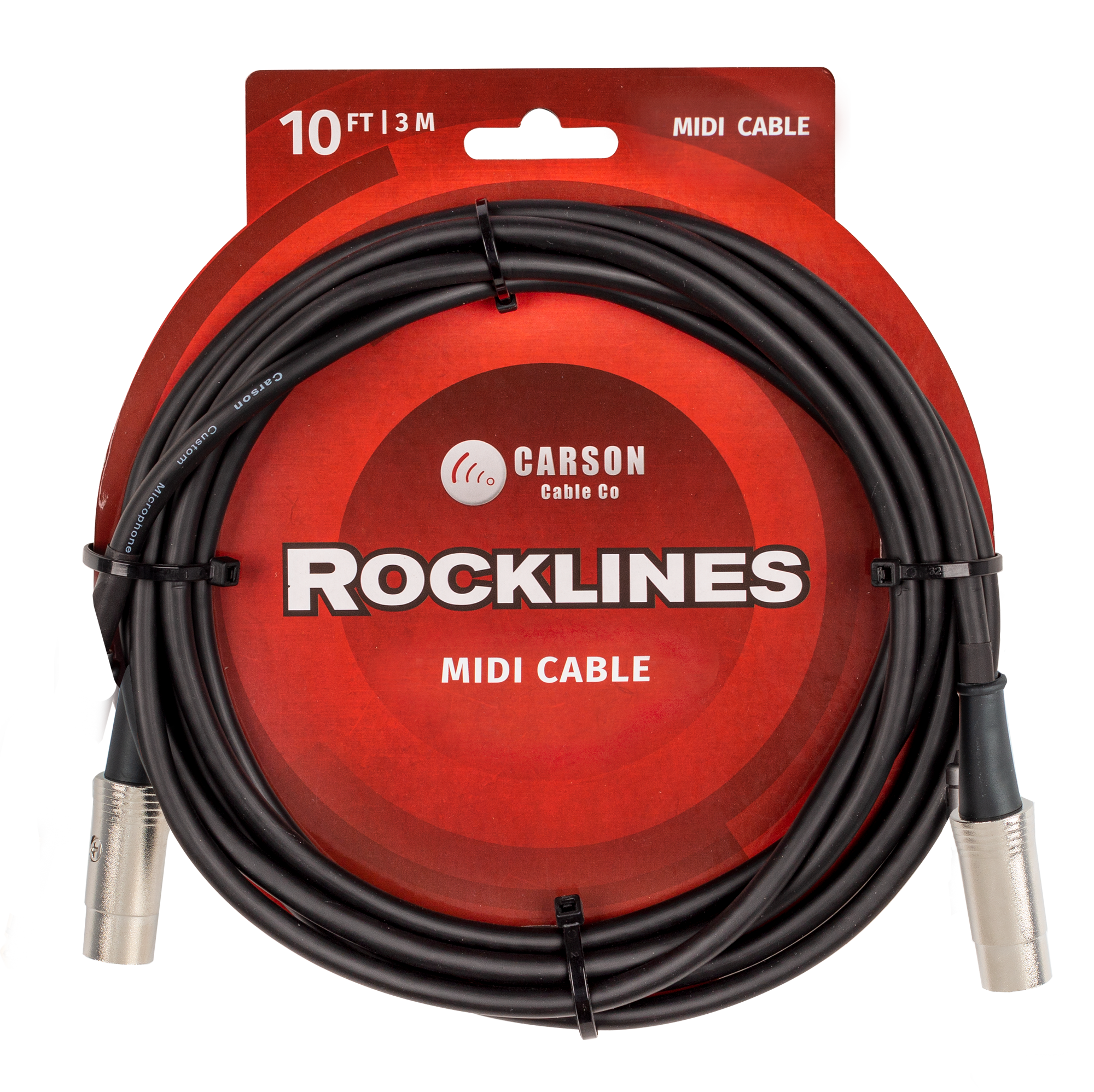 Carson RMD10 Rocklines Midi Cable in Black (10ft)