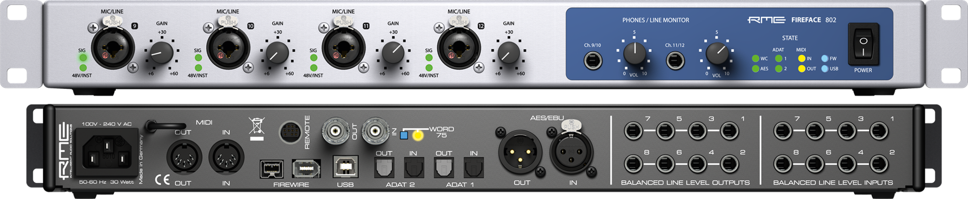 RME Fireface 802 60ch High End USB Firewire Interface