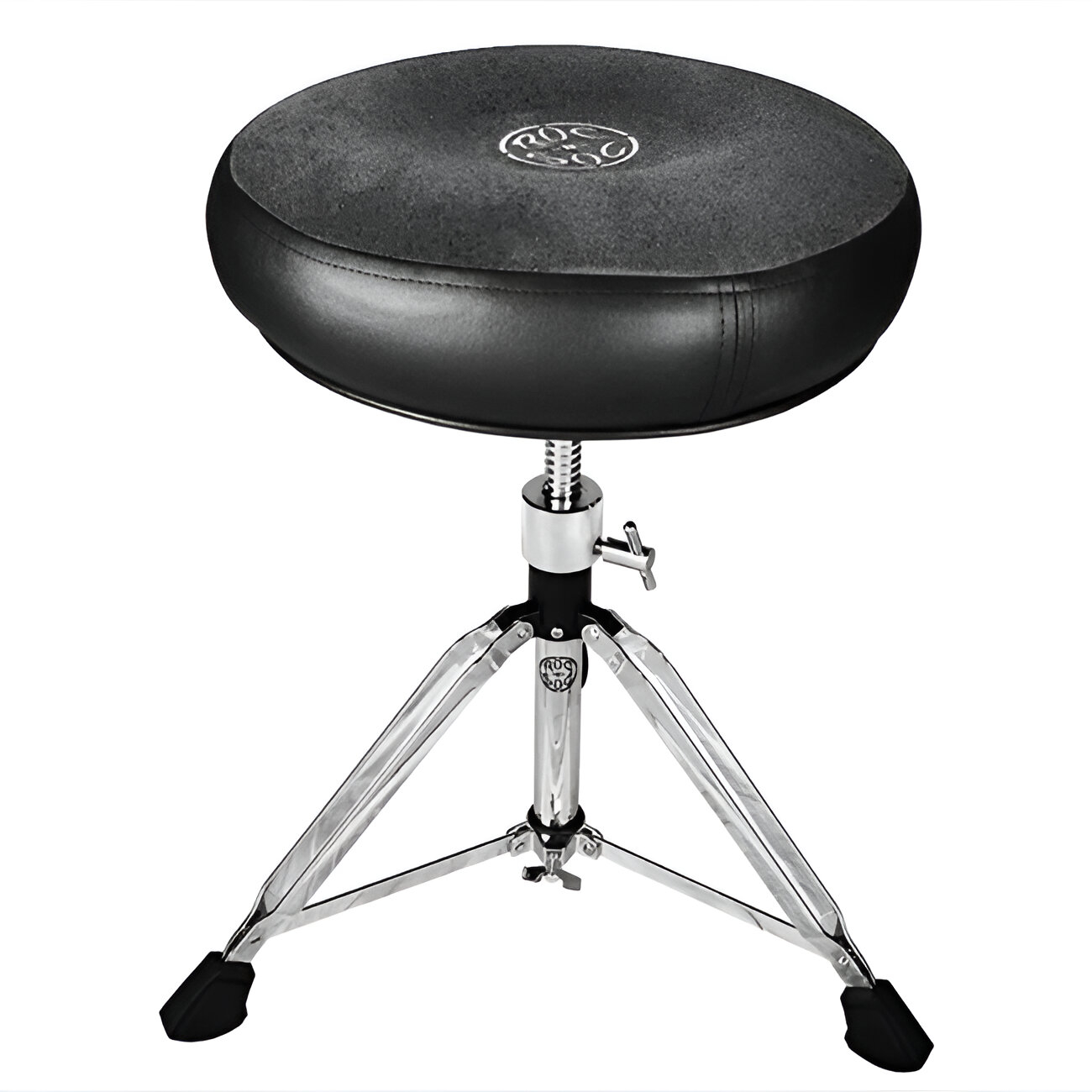 Roc-N-Soc Manual Spindle Round Top Drum Throne - Grey