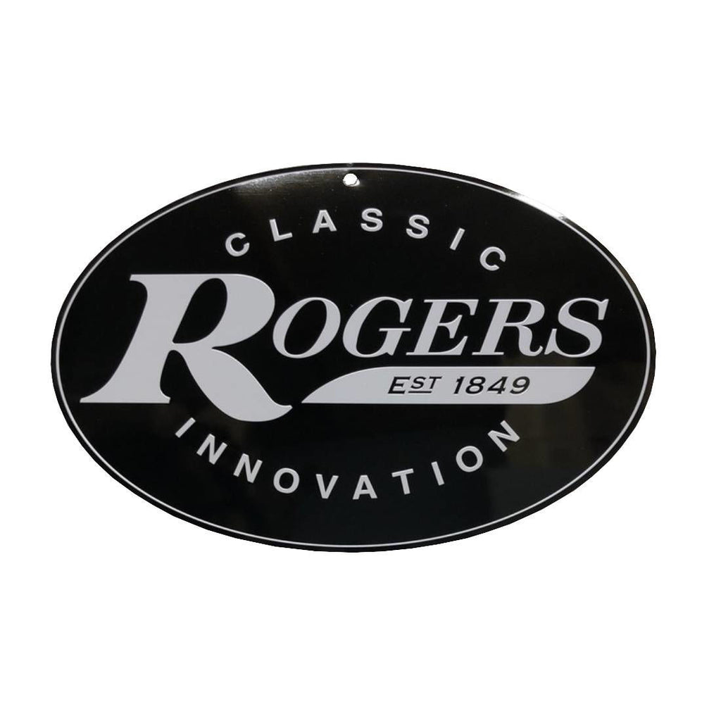 Rogers Metal Logo Sign in Black & Silver 30 x 20cm