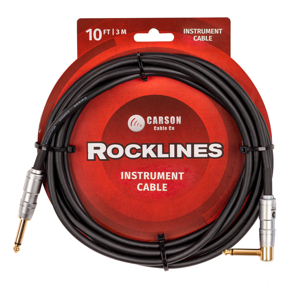 Carson ROK10SL Rocklines 10ft Straight to R/A Guitar Cable
