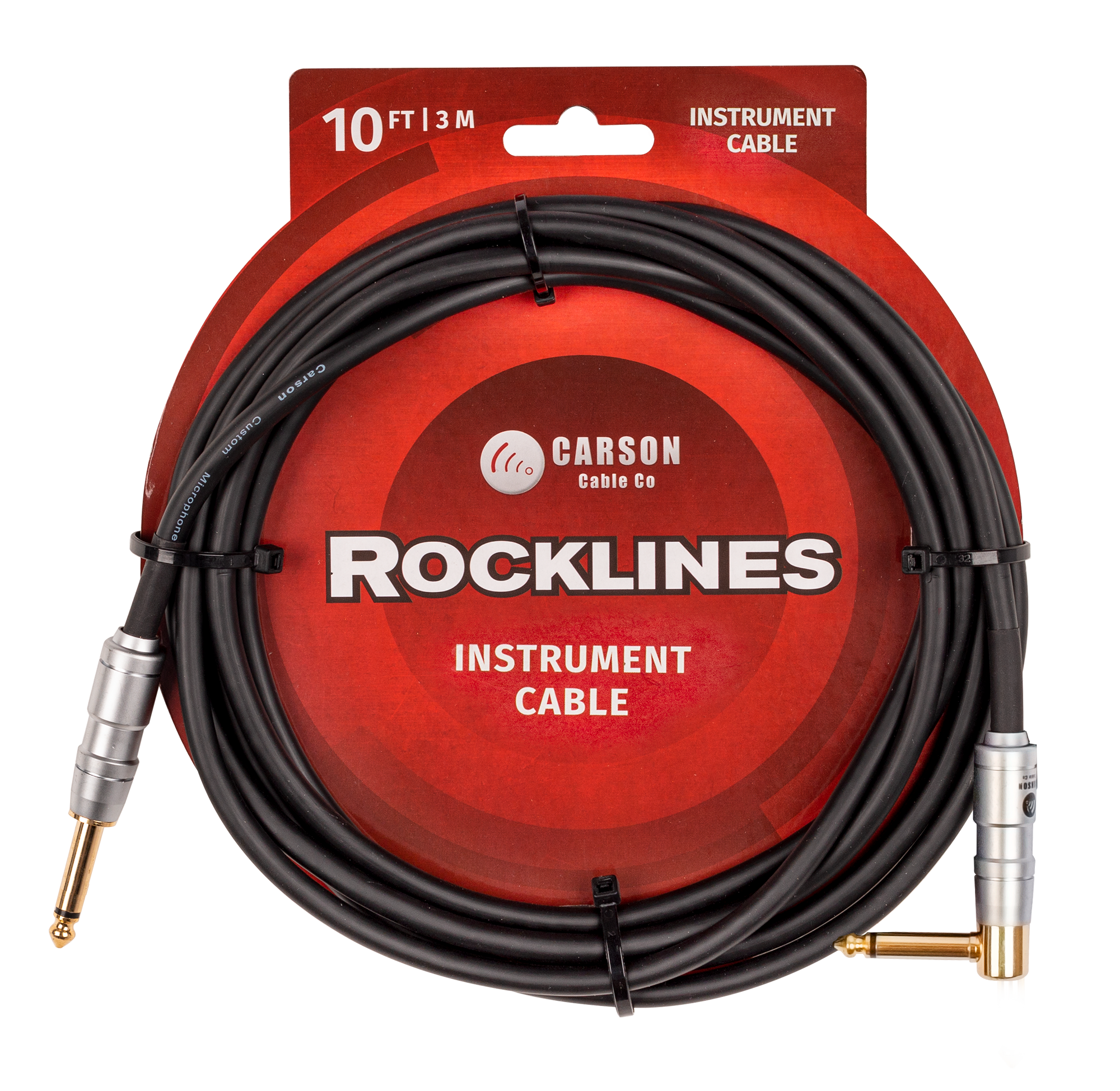 Carson ROK10SL Rocklines 10ft Straight to R/A Guitar Cable