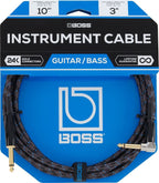 BOSS BIC10A Straight to Right Angled 10ft Instrument Cable