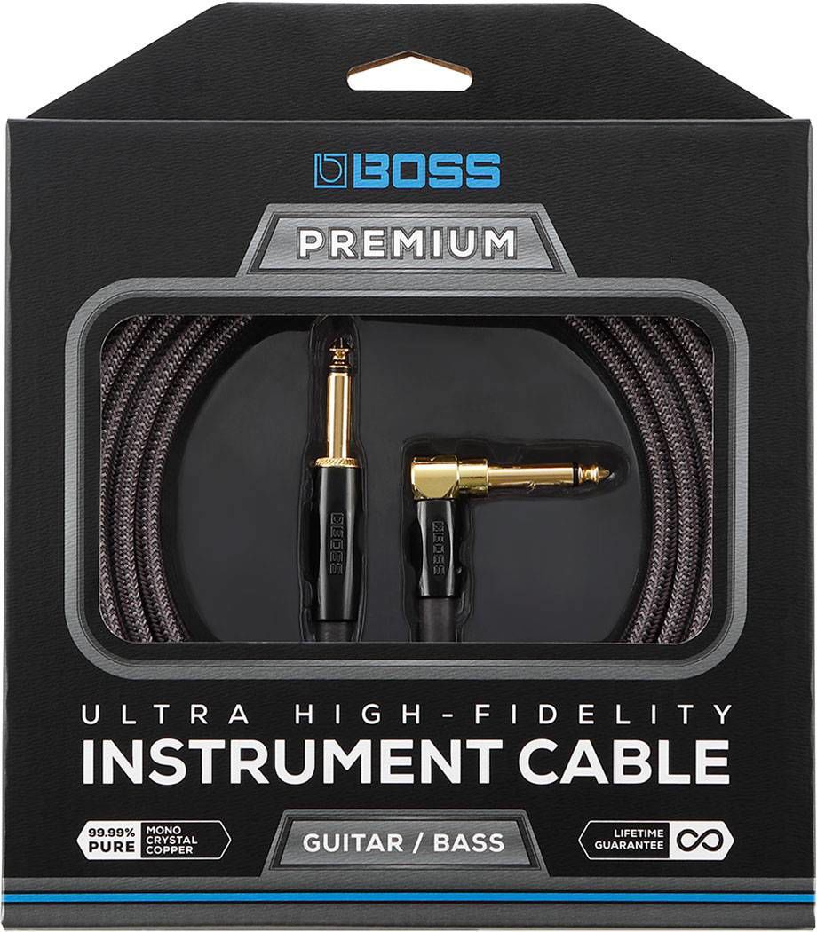 BOSS BIC-P10A Straight to Angled 10ft Premium Instrument Cable