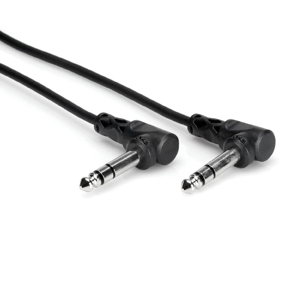 Hosa CSS103RR 3 ft right angle 1/4 inch TRS to TRS balanced interconnect cable for audio equipment.