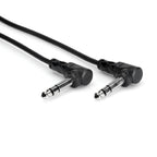 Hosa CSS103RR 3 ft right angle 1/4 inch TRS to TRS balanced interconnect cable for audio equipment.