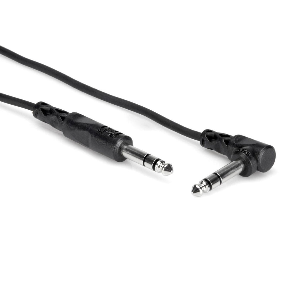 Hosa 1/4 inch TRS to 1/4 inch TRS audio cable, 5-foot length, used for professional PA system connections and audio equipment.