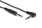 Hosa CSS115R 1/4 In TRS to Right Angle 1/4 In TRS Balanced Interconnect Cable - 15 ft