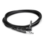 Hosa CSS115R 1/4 In TRS to Right Angle 1/4 In TRS Balanced Interconnect Cable - 15 ft