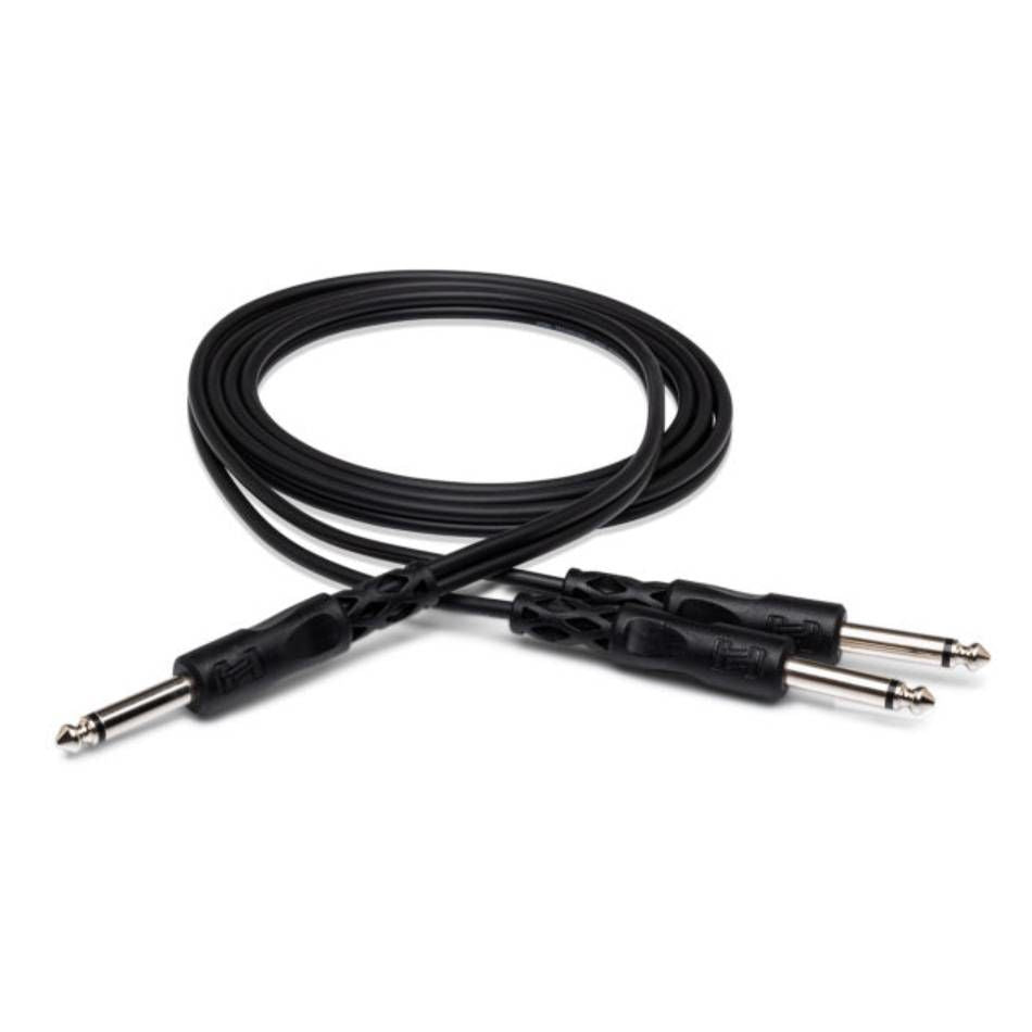 Hosa CYP-103 1 / 4 TS to Dual 1 / 4 TS Y-Cable - 3ft