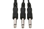 Hosa CYP-103 1 / 4 TS to Dual 1 / 4 TS Y-Cable - 3ft