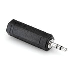 Hosa GMP-386 1/4 inch TS to 3.5mm TRS audio adaptor connected to audio equipment.